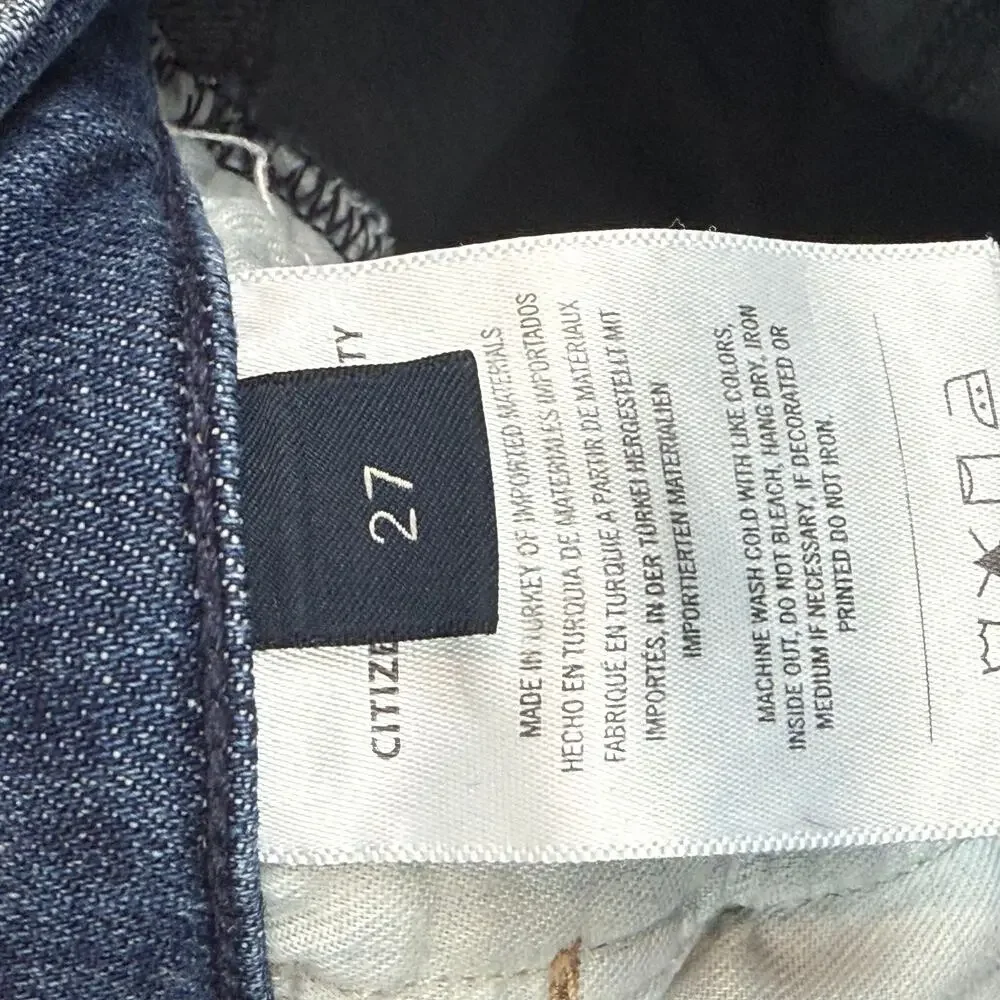 Citizens of Humanity Jolene Jeans Women 27 Blue Denim Button Fly Ankle Straight‎